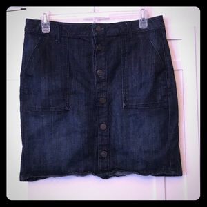 Banana Republic button front denim mini skirt